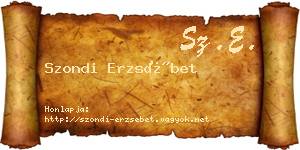 Szondi Erzsébet névjegykártya